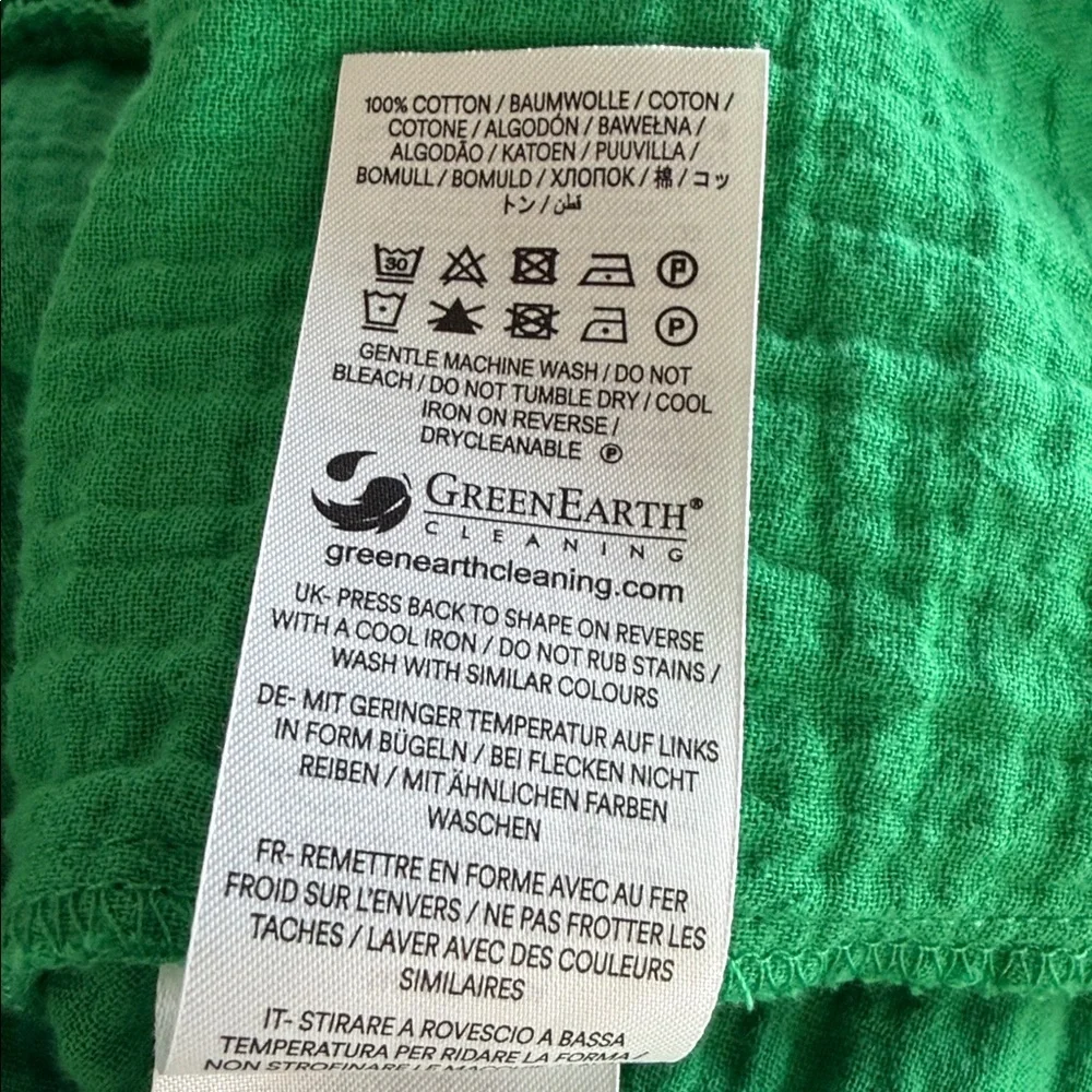 Boden Anna Double Cloth Short Dress US Size 10P Bright Green Gauze Spring Summer - Picture 7 of 10